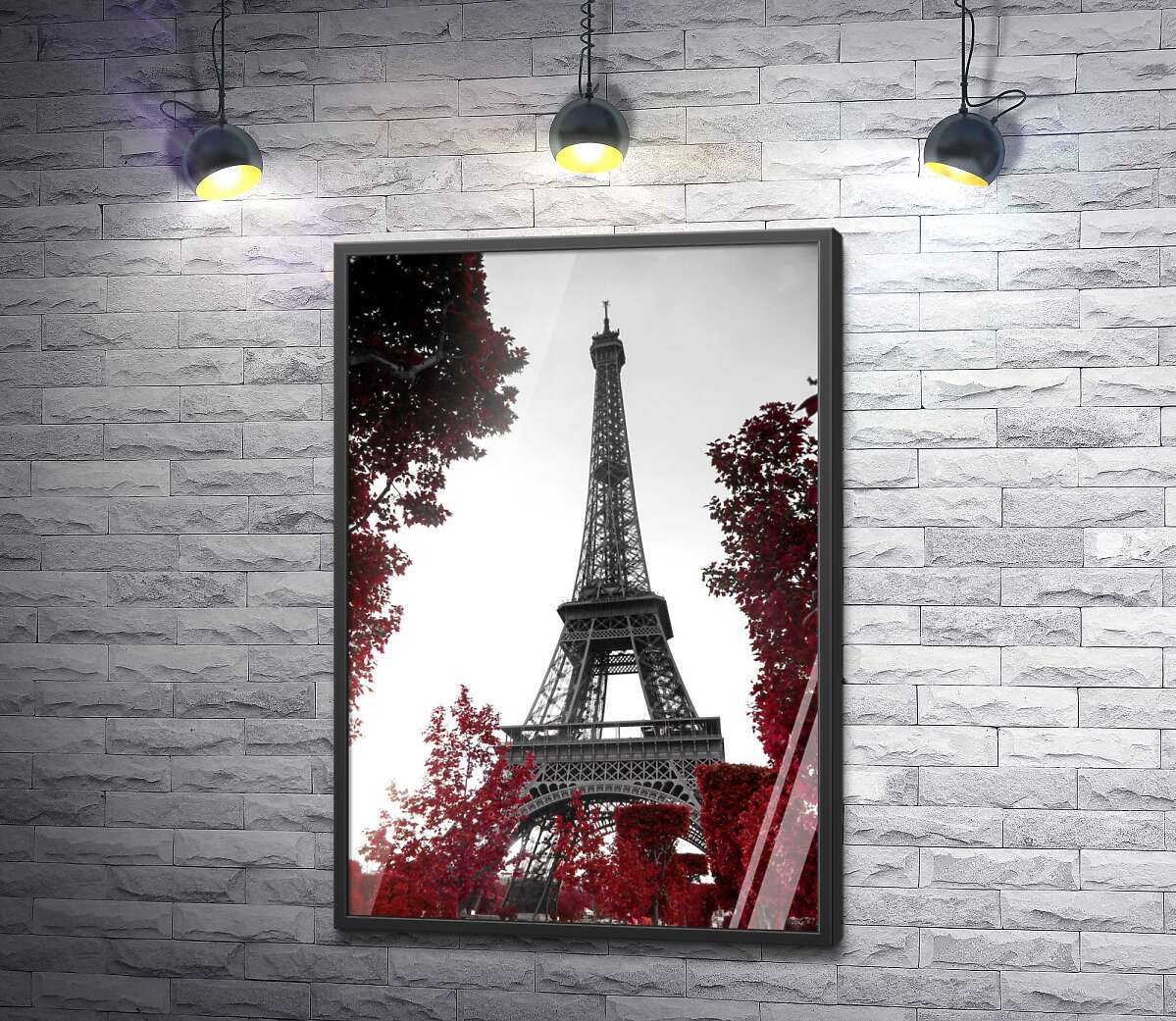 постер Полум'я осіннього листя навколо  Ейфелевої вежі (Eiffel tower)