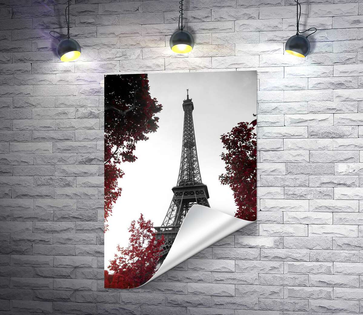 друк Полум'я осіннього листя навколо  Ейфелевої вежі (Eiffel tower)