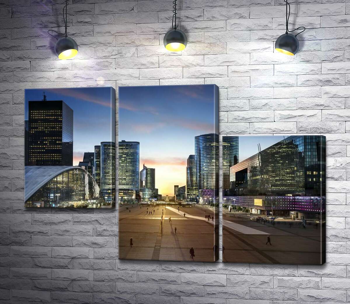 модульная картина Вечер на площади Дефанс (La Defense) (Модуль №13)