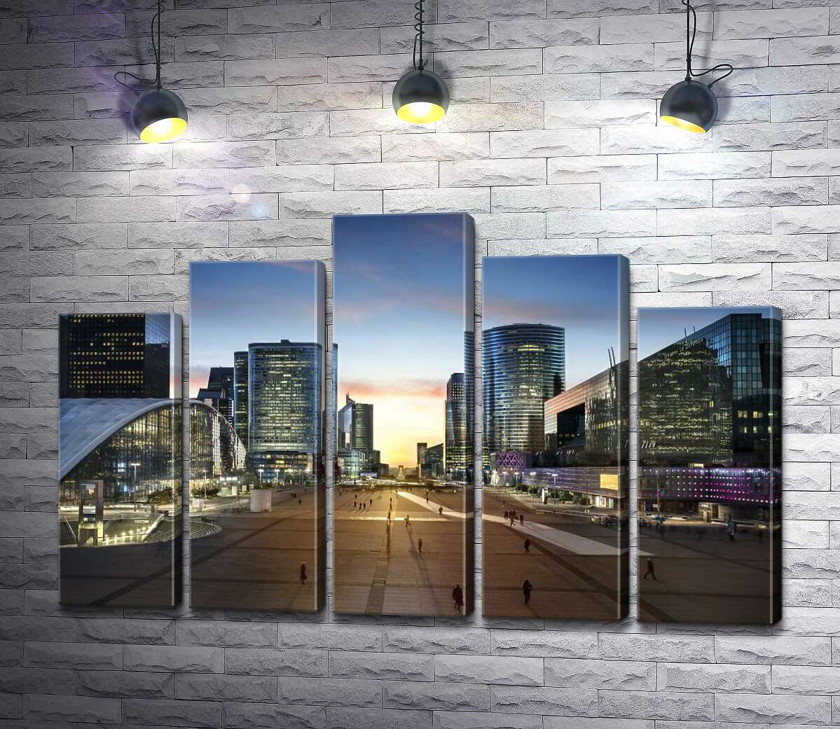 модульная картина Вечер на площади Дефанс (La Defense) (Модуль №29)