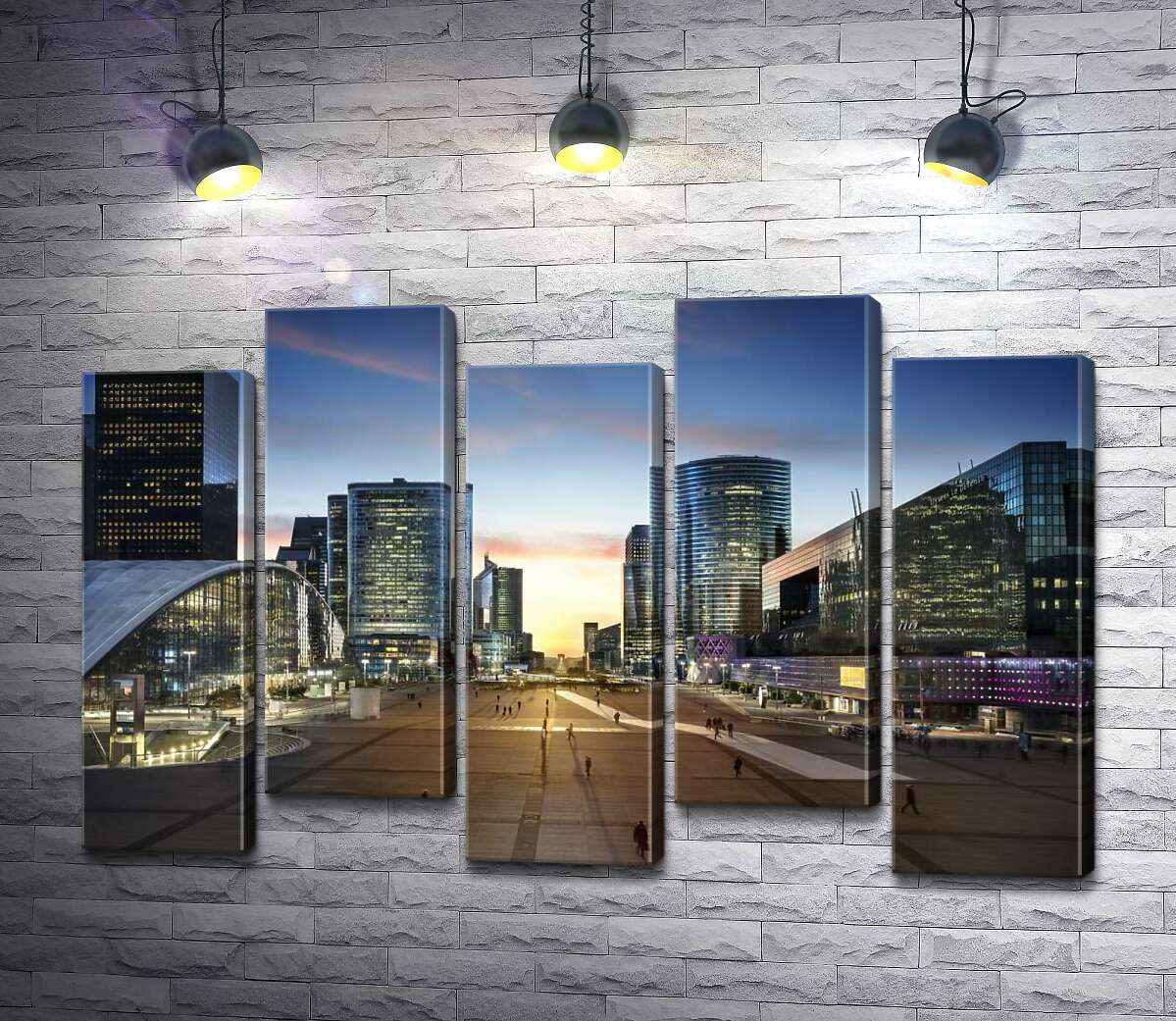 модульна картина Вечір на площі Дефанс (La Defense) (Модуль №30)