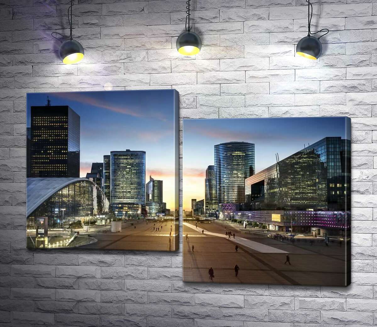 модульна картина Вечір на площі Дефанс (La Defense) (Модуль №9)