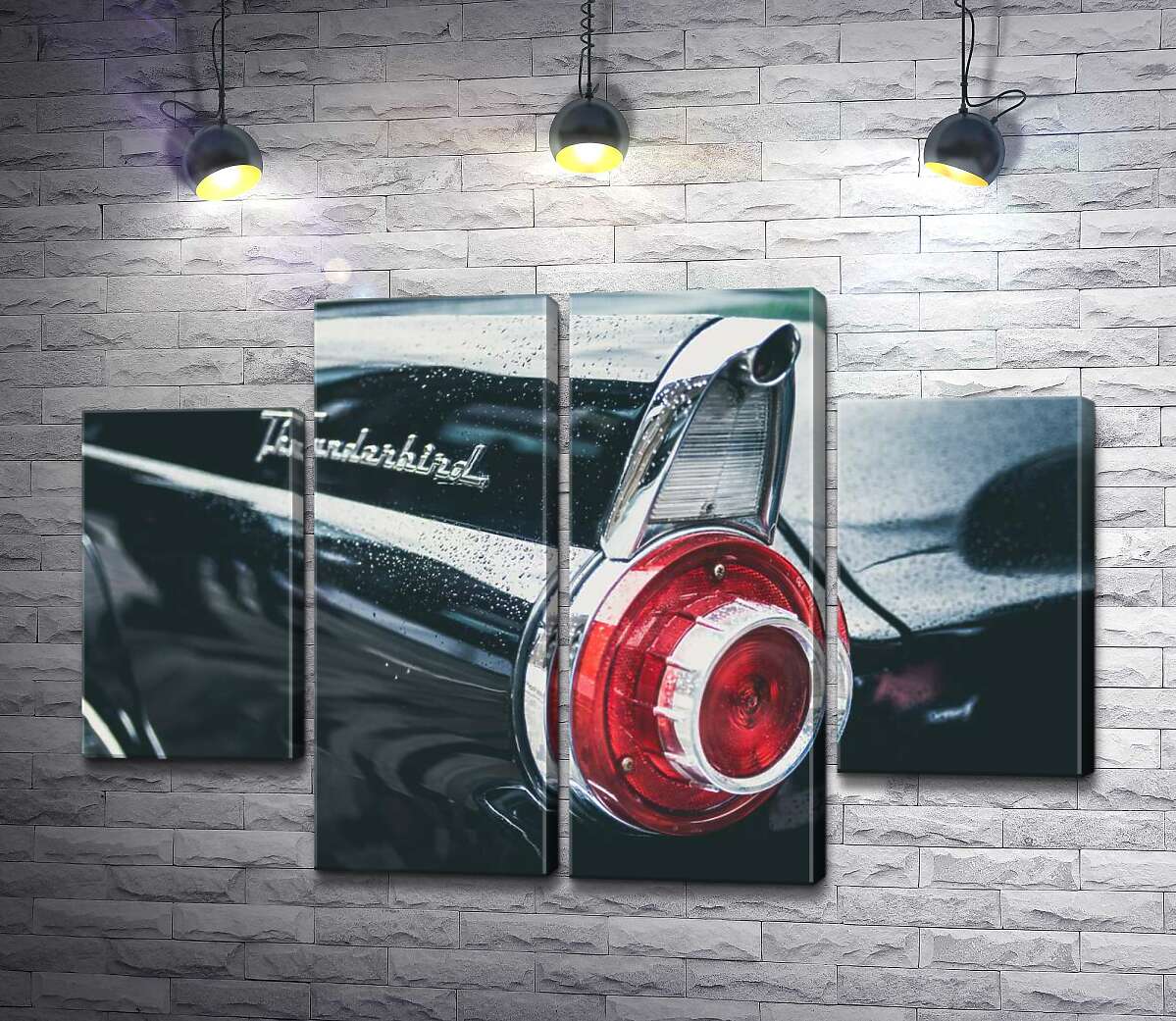 модульная картина Задняя фара люксового автомобиля Ford Thunderbird (Модуль №20)