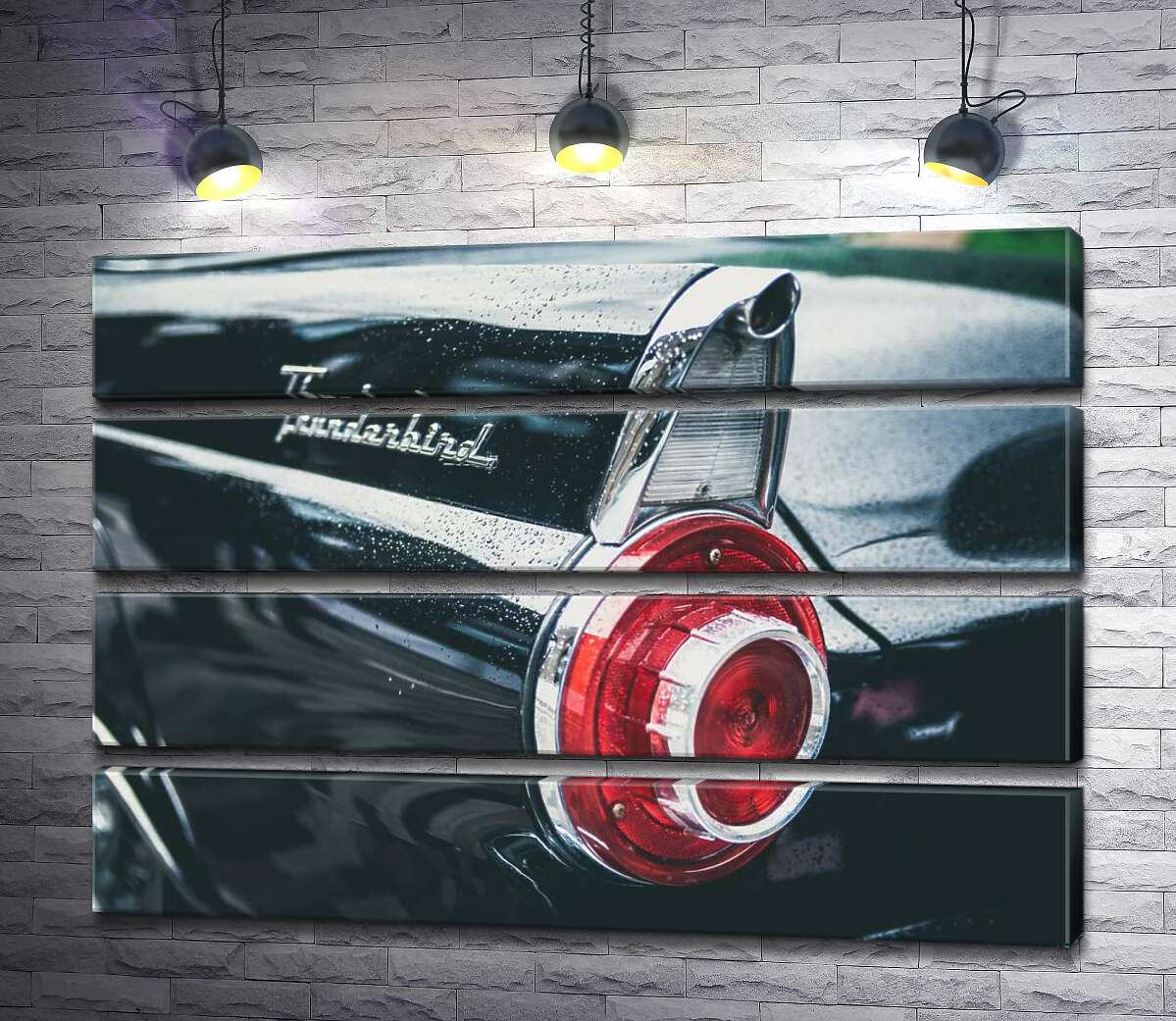 модульная картина Задняя фара люксового автомобиля Ford Thunderbird (Модуль №22)