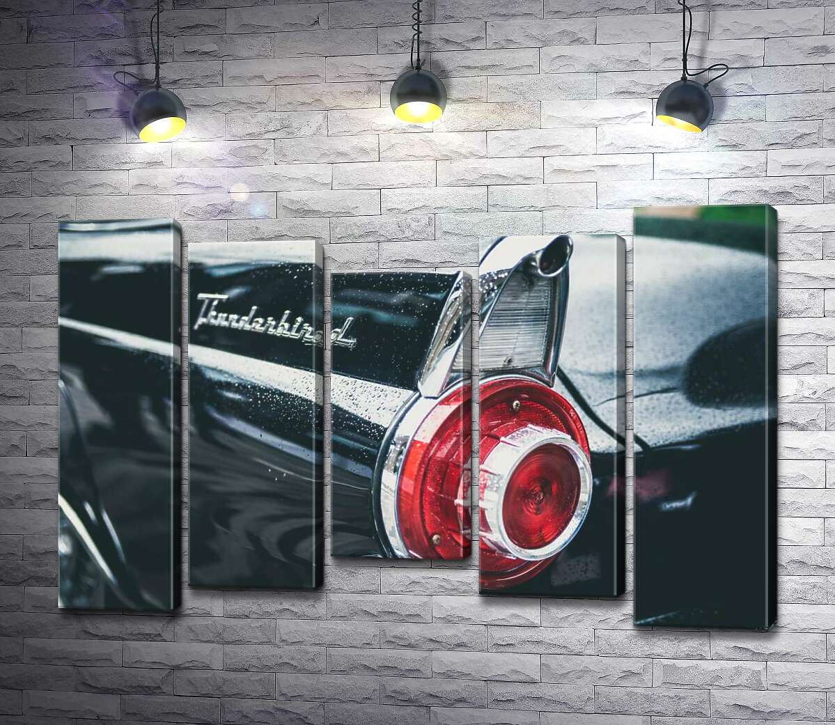 модульная картина Задняя фара люксового автомобиля Ford Thunderbird (Модуль №27)