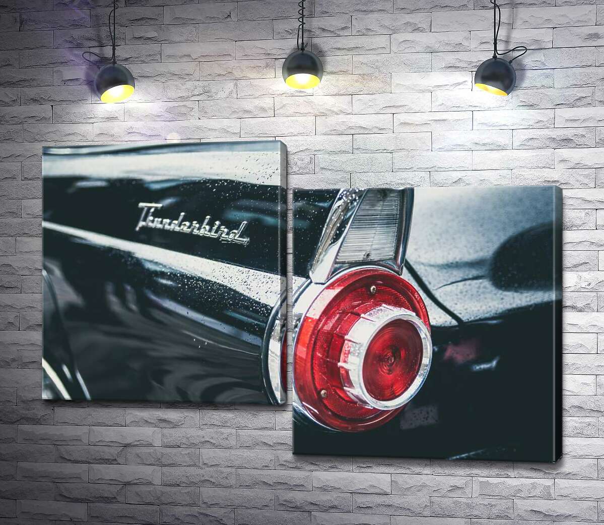 модульна картина Задня фара люксового автомобіля Ford Thunderbird (Модуль №9)