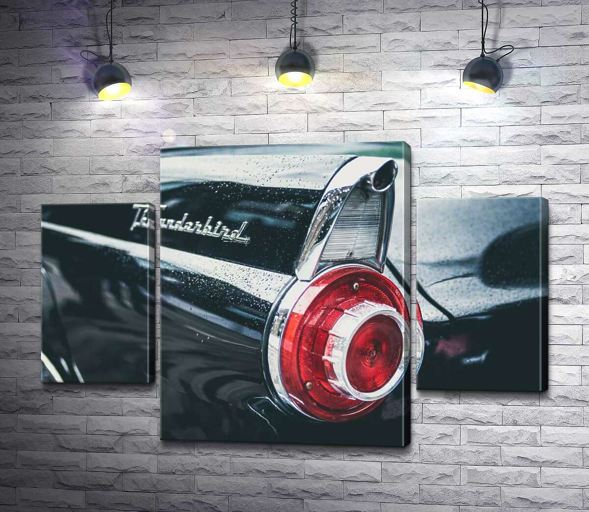 модульная картина Задняя фара люксового автомобиля Ford Thunderbird (Модуль №5)