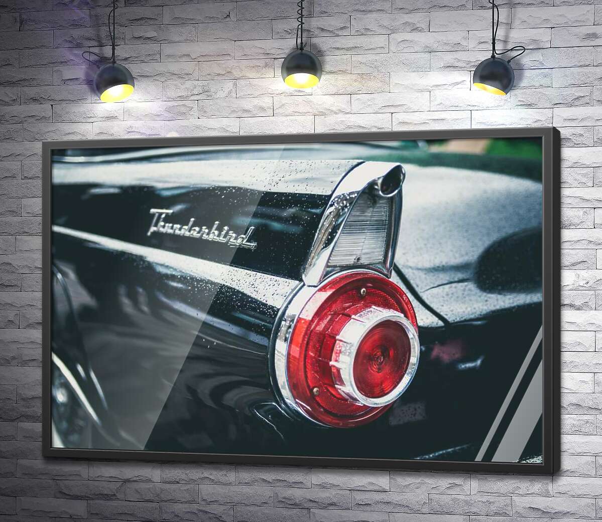 постер Задняя фара люксового автомобиля Ford Thunderbird