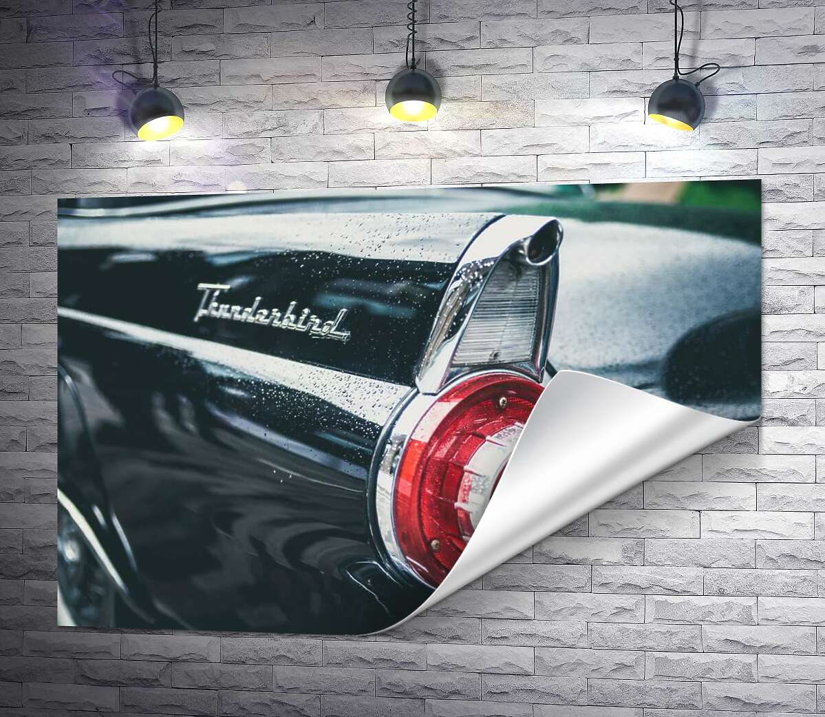 печать Задняя фара люксового автомобиля Ford Thunderbird