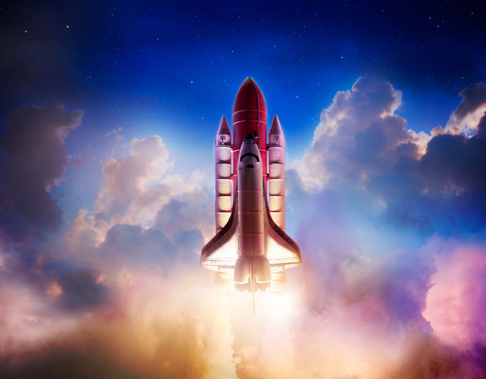 картина-постер Потужна сила піднімає ракету в космос