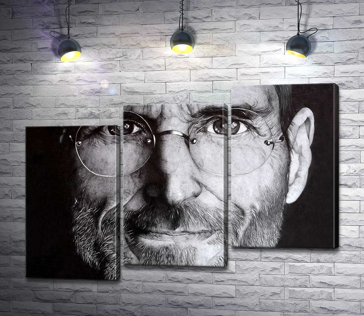 модульна картина Лице підприємця Стіва Джобса (Steve Jobs) (Модуль №14)