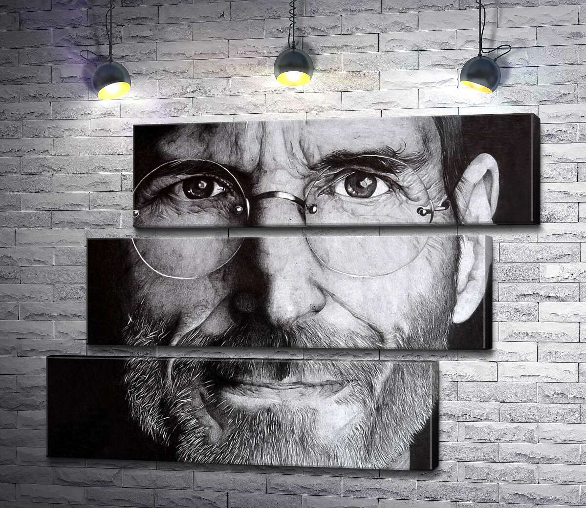 модульная картина Лицо предпринимателя Стива Джобса (Steve Jobs) (Модуль №17)