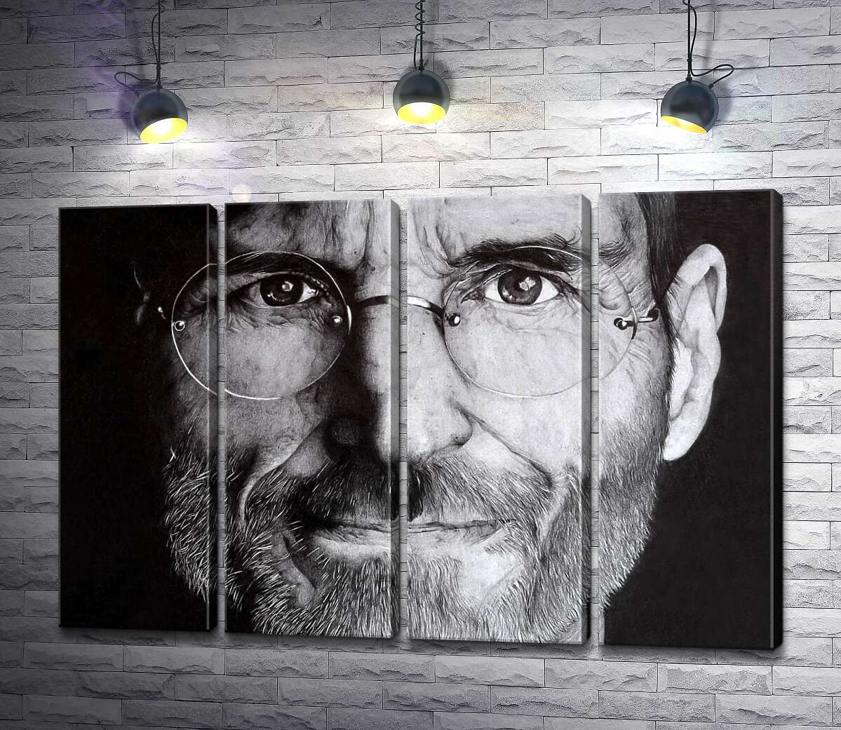 модульна картина Лице підприємця Стіва Джобса (Steve Jobs) (Модуль №24)