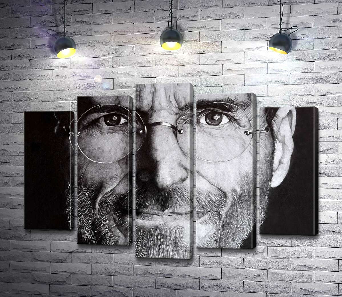 модульная картина Лицо предпринимателя Стива Джобса (Steve Jobs) (Модуль №4)