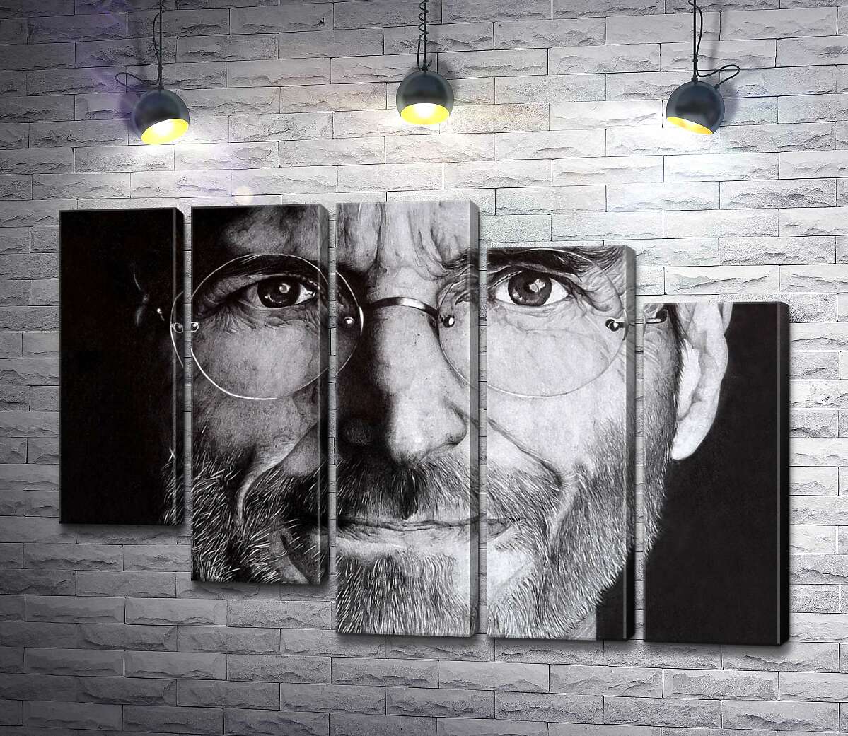 модульная картина Лицо предпринимателя Стива Джобса (Steve Jobs) (Модуль №28)