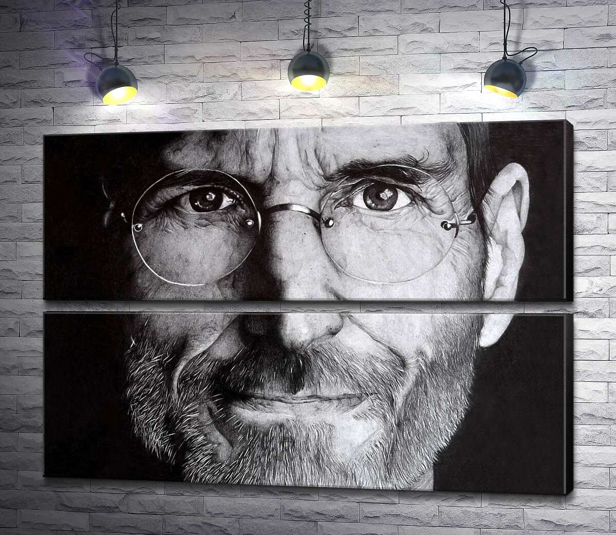 модульна картина Лице підприємця Стіва Джобса (Steve Jobs) (Модуль №7)