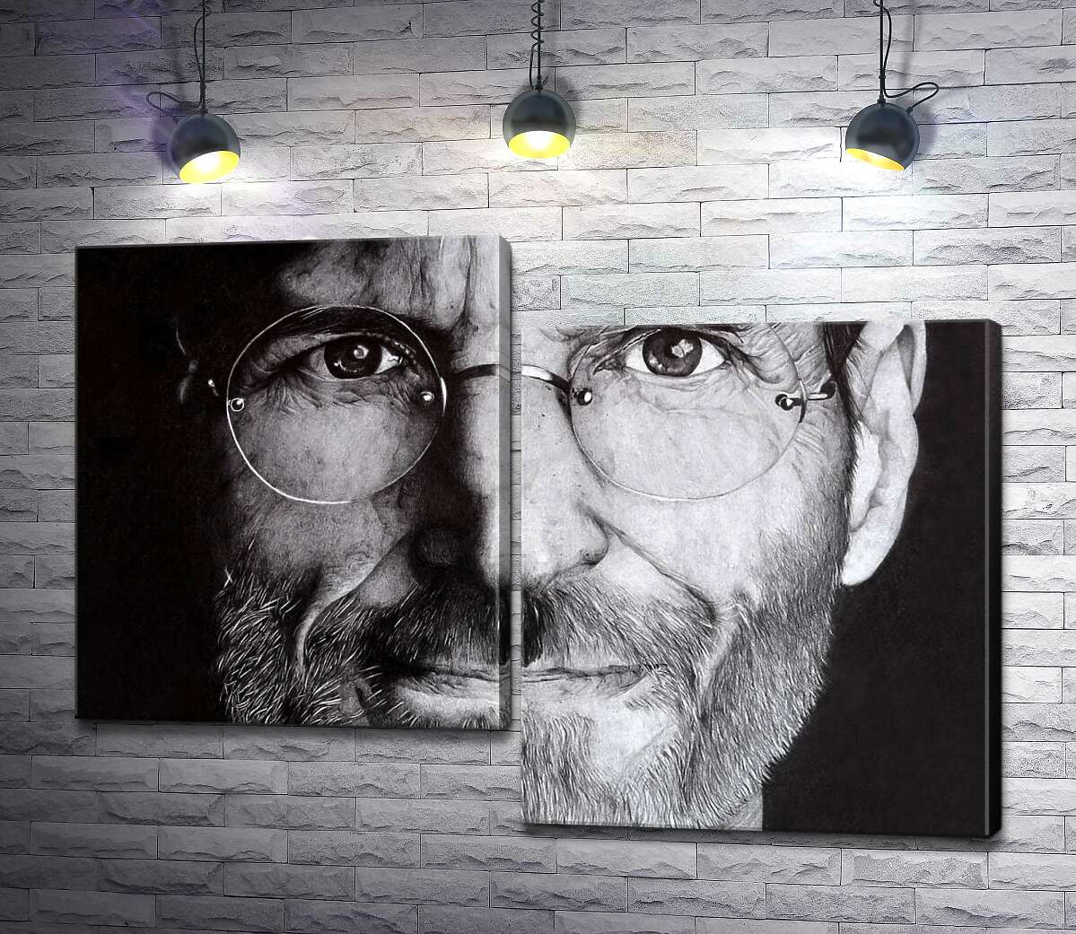 модульна картина Лице підприємця Стіва Джобса (Steve Jobs) (Модуль №9)