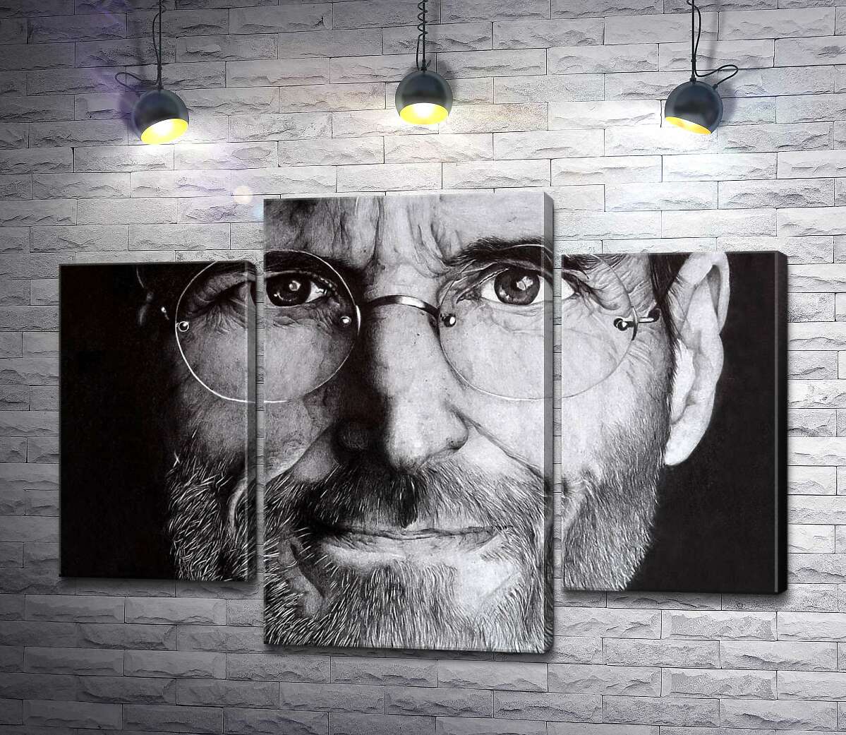 модульная картина Лицо предпринимателя Стива Джобса (Steve Jobs) (Модуль №10)
