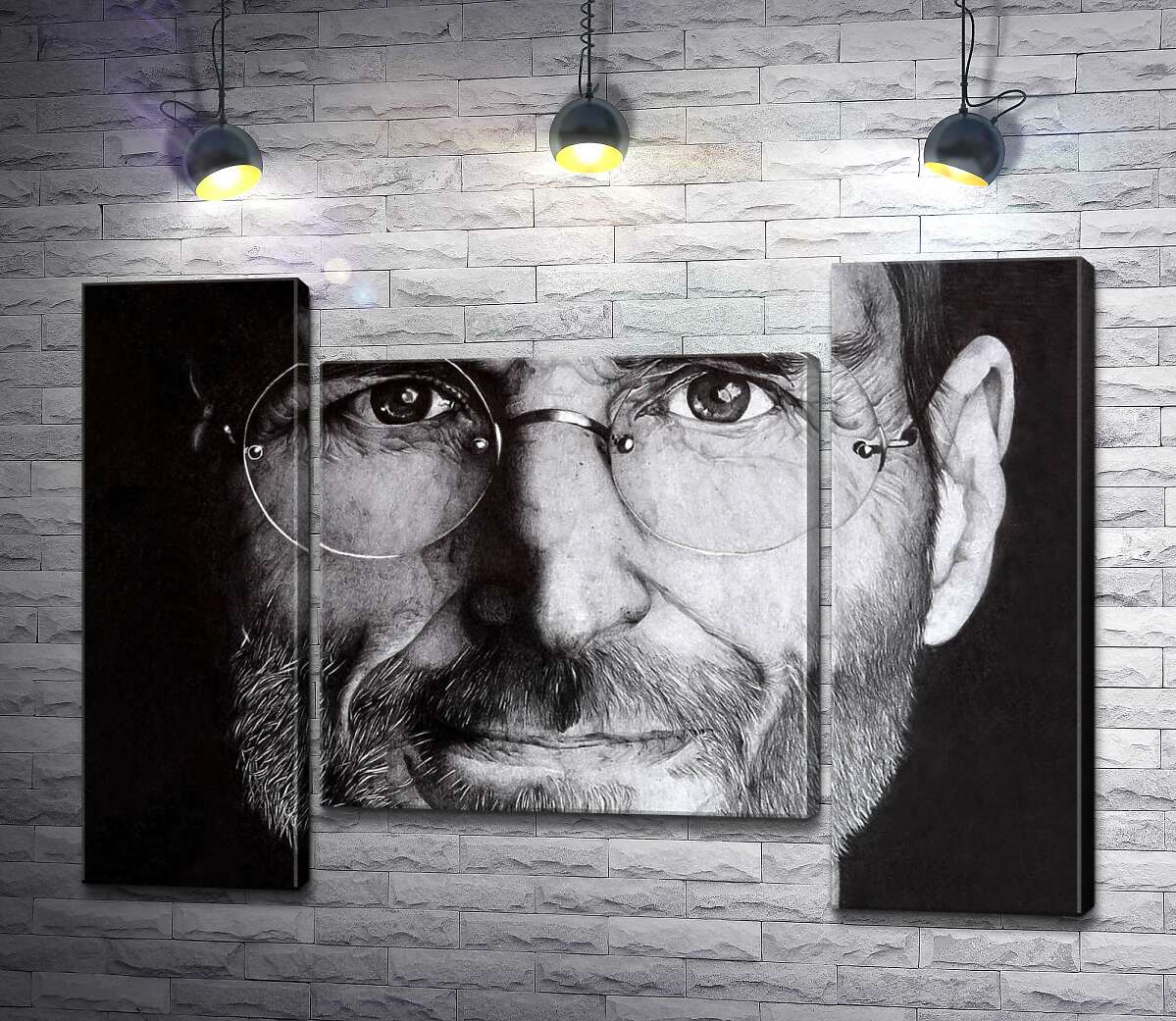 модульна картина Лице підприємця Стіва Джобса (Steve Jobs) (Модуль №11)