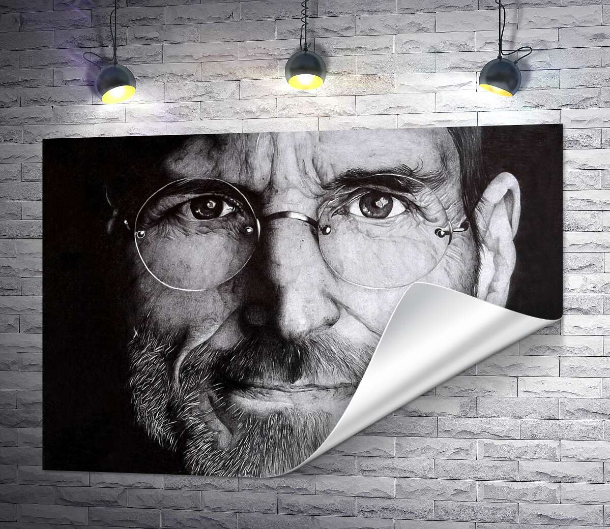 печать Лицо предпринимателя Стива Джобса (Steve Jobs)