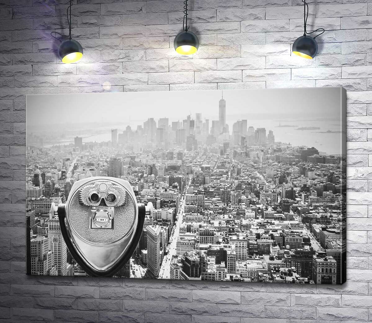 картина Вид на туманний Нью-Йорк з оглядового майданчика Емпайр-Стейт-Білдінг (Empire State Building)