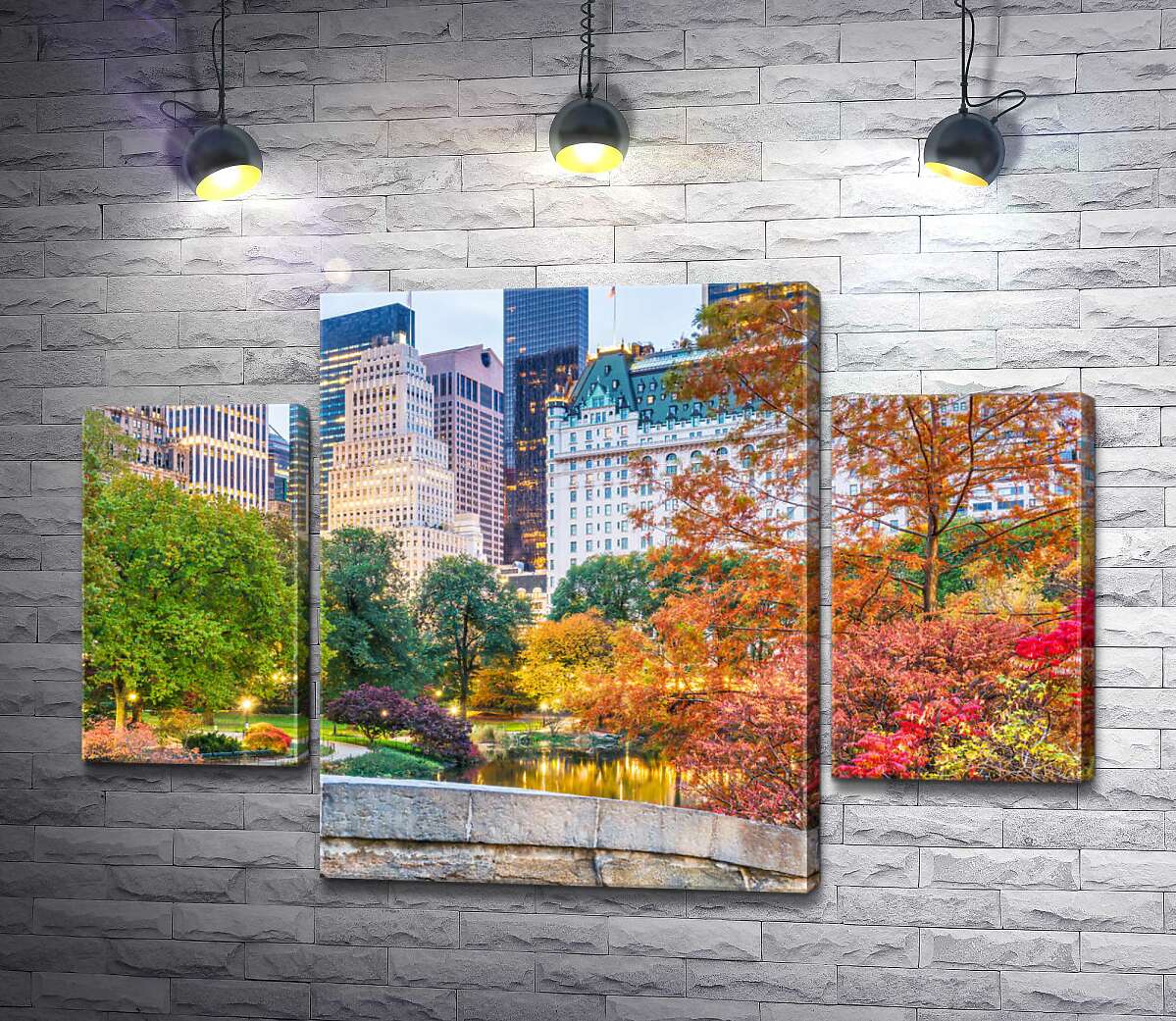 модульна картина Багатство кольорів осені у Центральному парку (Central park) (Модуль №5)