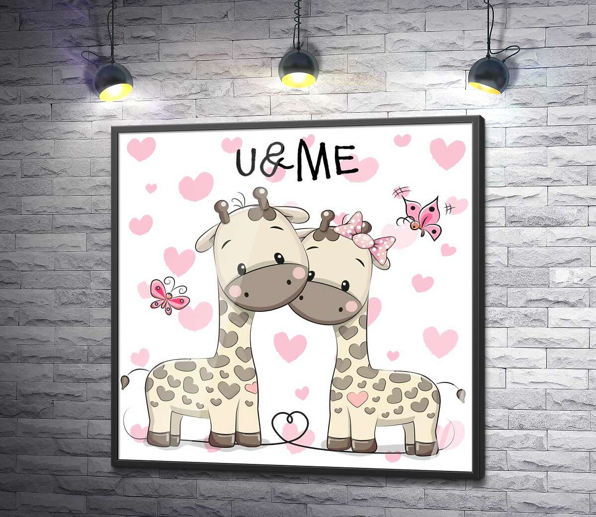 постер Влюбленная пара жирафов