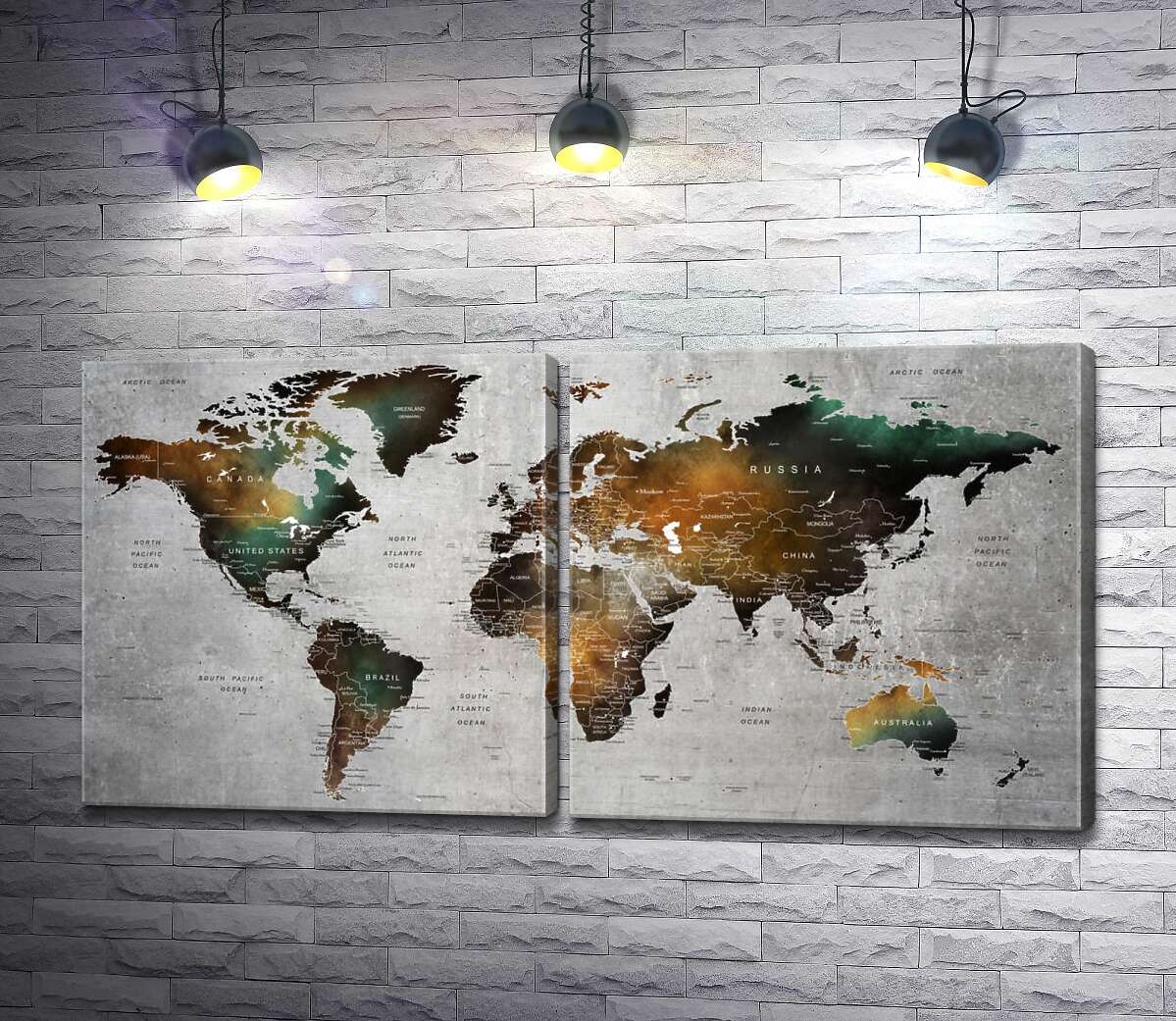 модульна картина Стилізована карта світу