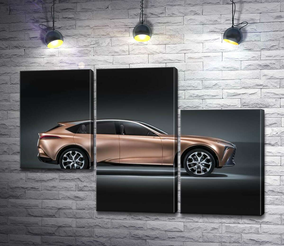 модульная картина Золотой корпус автомобиля Lexus LF-1 (Модуль №13)
