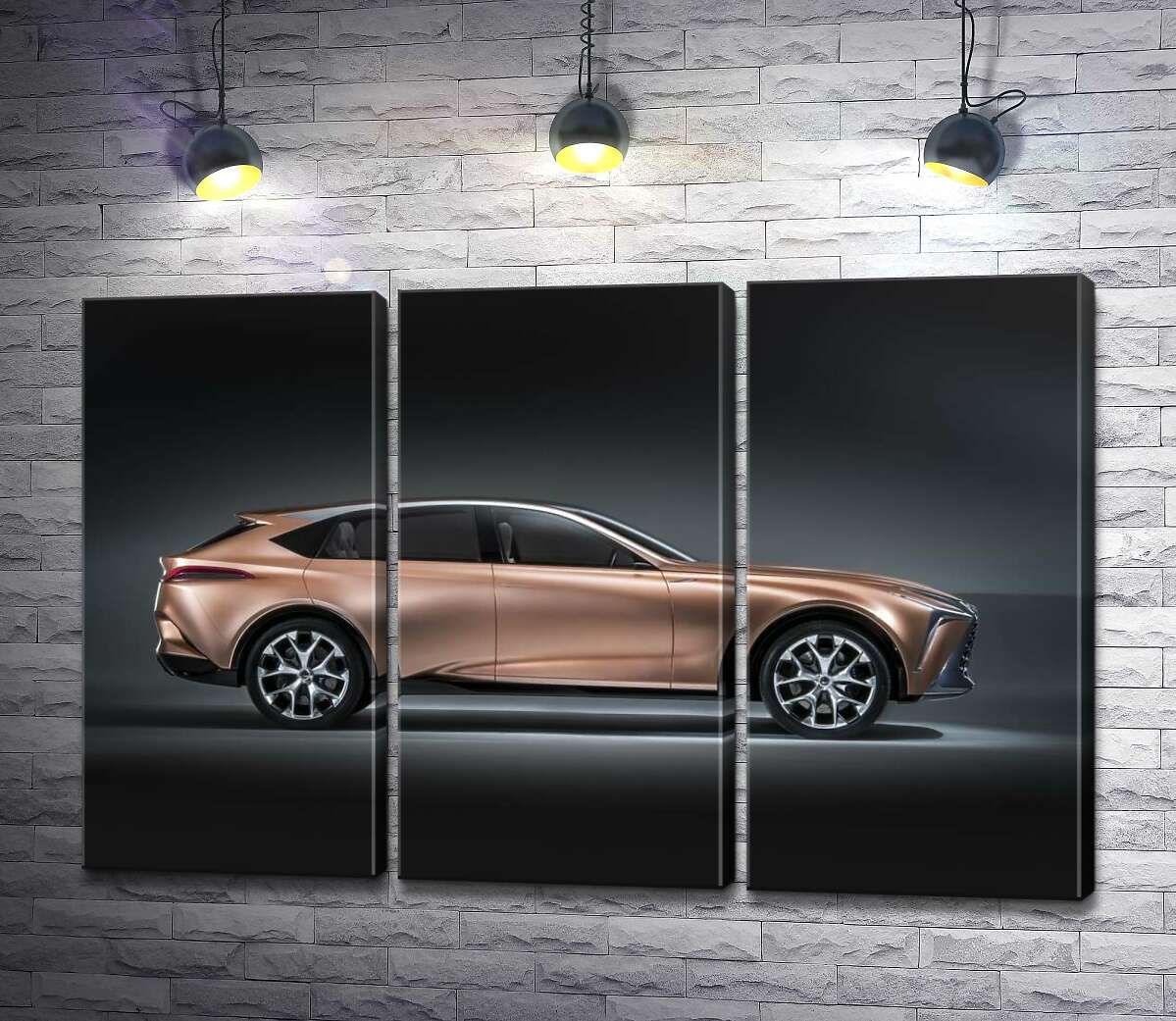 модульная картина Золотой корпус автомобиля Lexus LF-1 (Модуль №2)