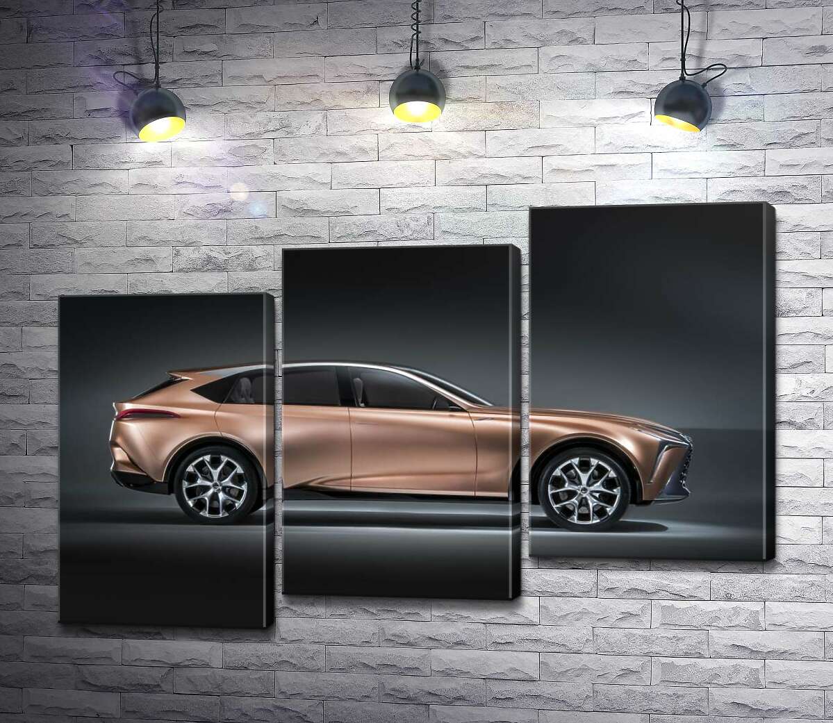 модульна картина Золотий корпус автомобіля Lexus LF-1 (Модуль №14)