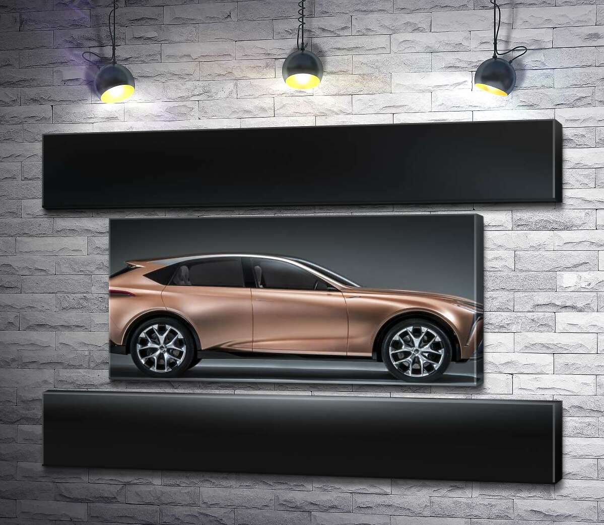 модульна картина Золотий корпус автомобіля Lexus LF-1 (Модуль №18)