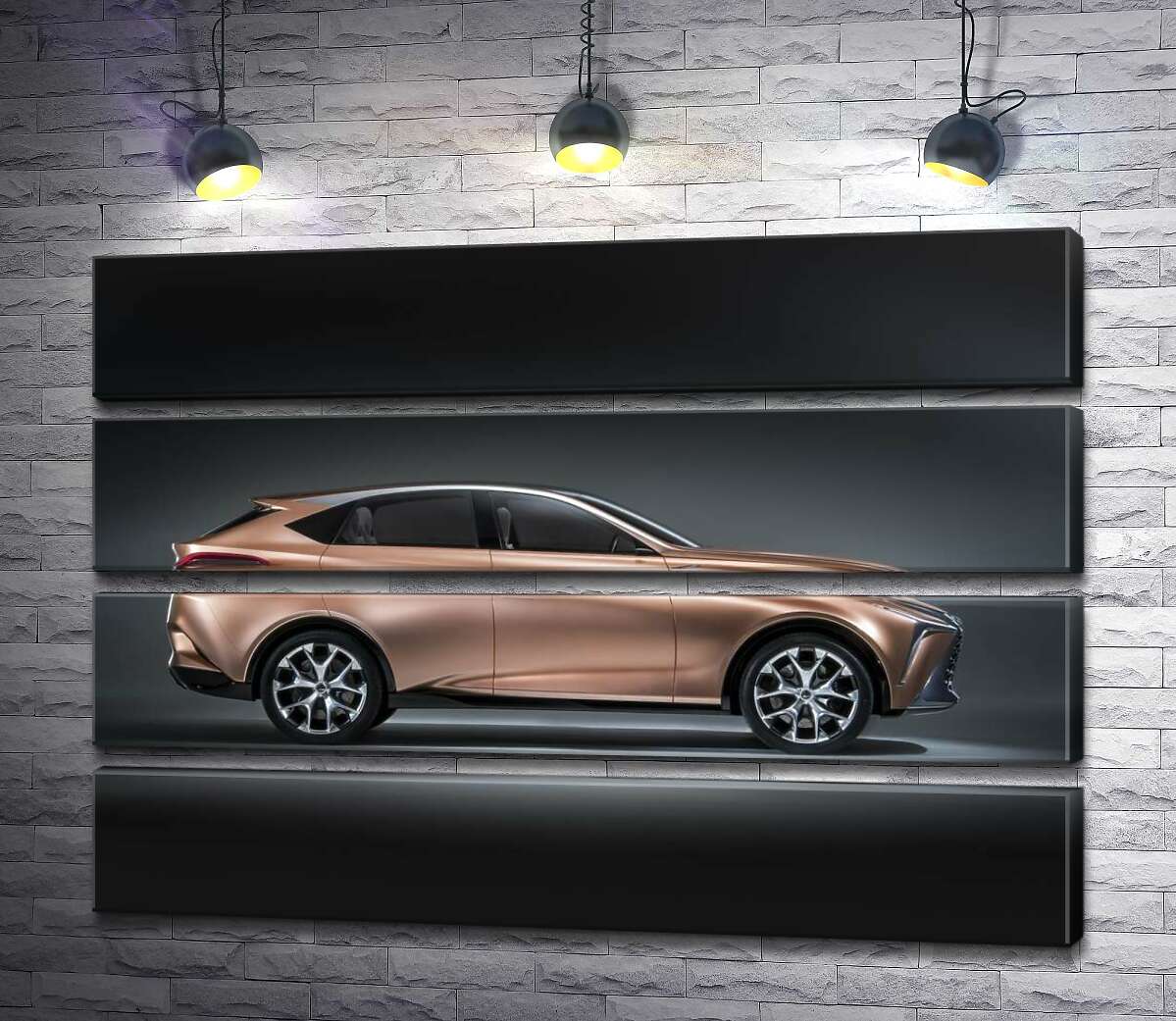 модульная картина Золотой корпус автомобиля Lexus LF-1 (Модуль №22)