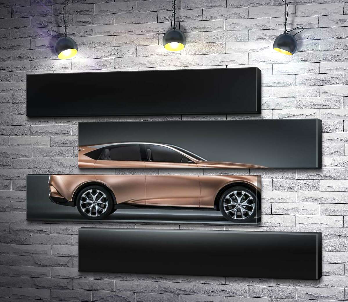 модульна картина Золотий корпус автомобіля Lexus LF-1 (Модуль №23)