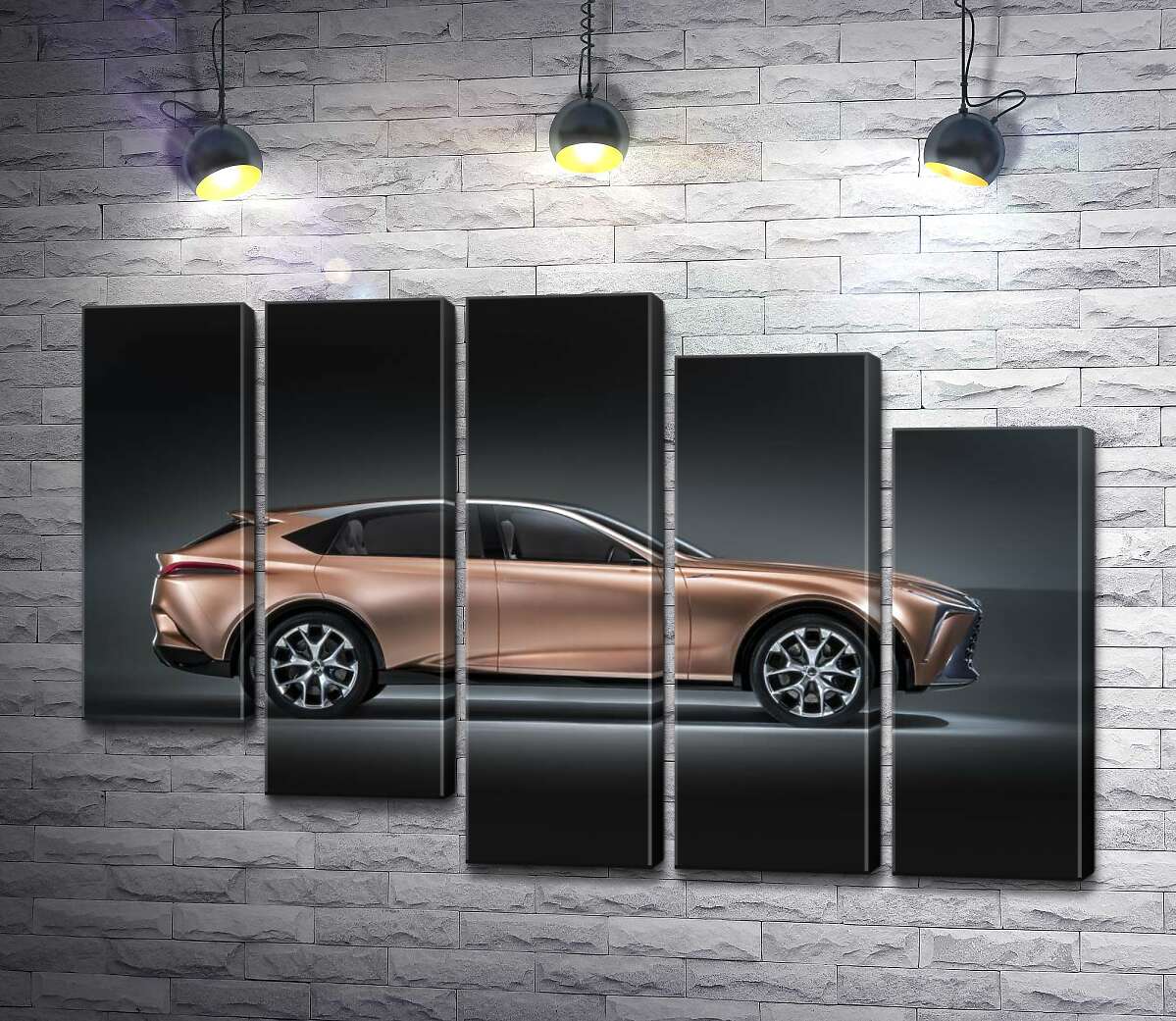 модульна картина Золотий корпус автомобіля Lexus LF-1 (Модуль №28)