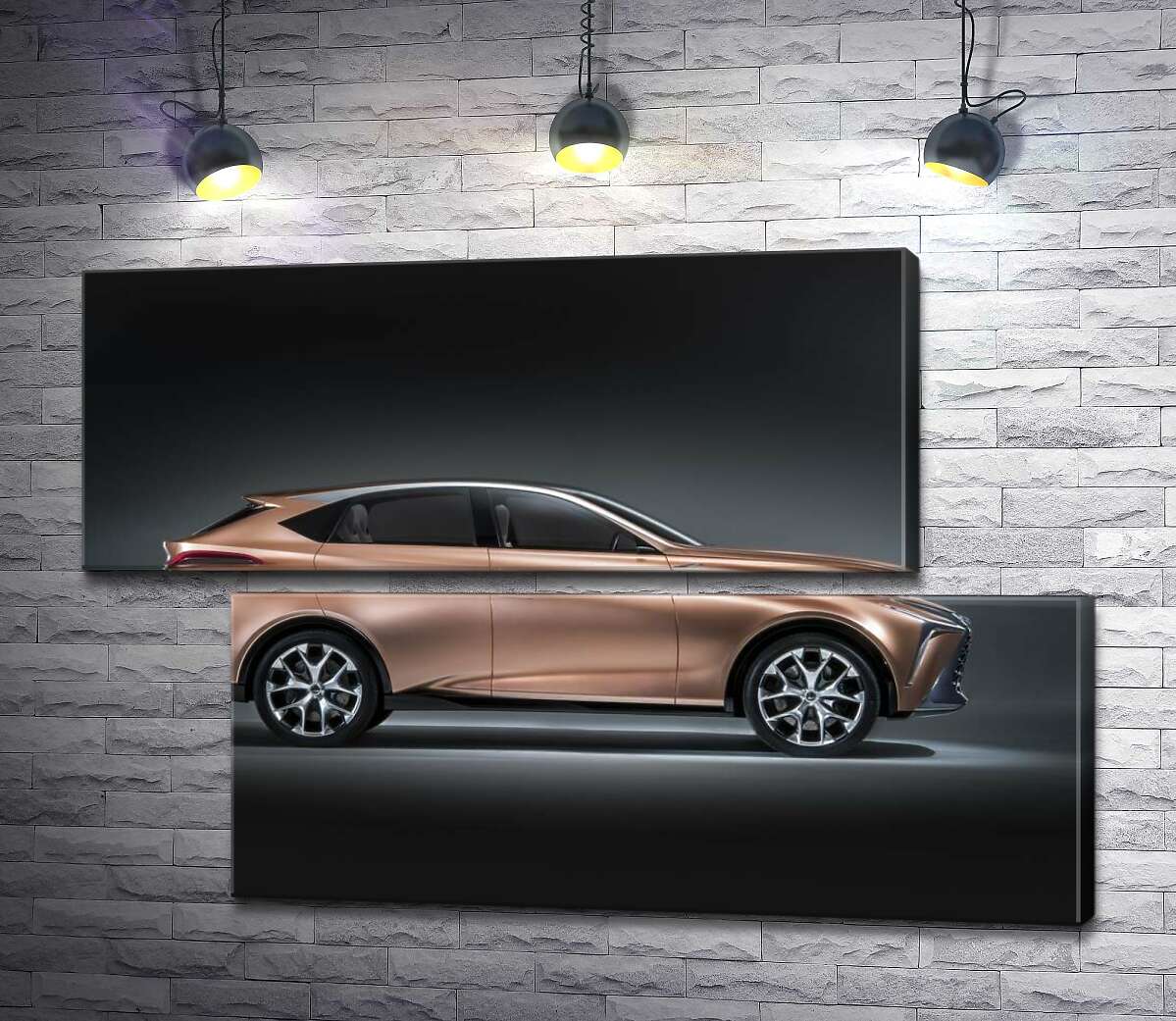 модульная картина Золотой корпус автомобиля Lexus LF-1 (Модуль №8)