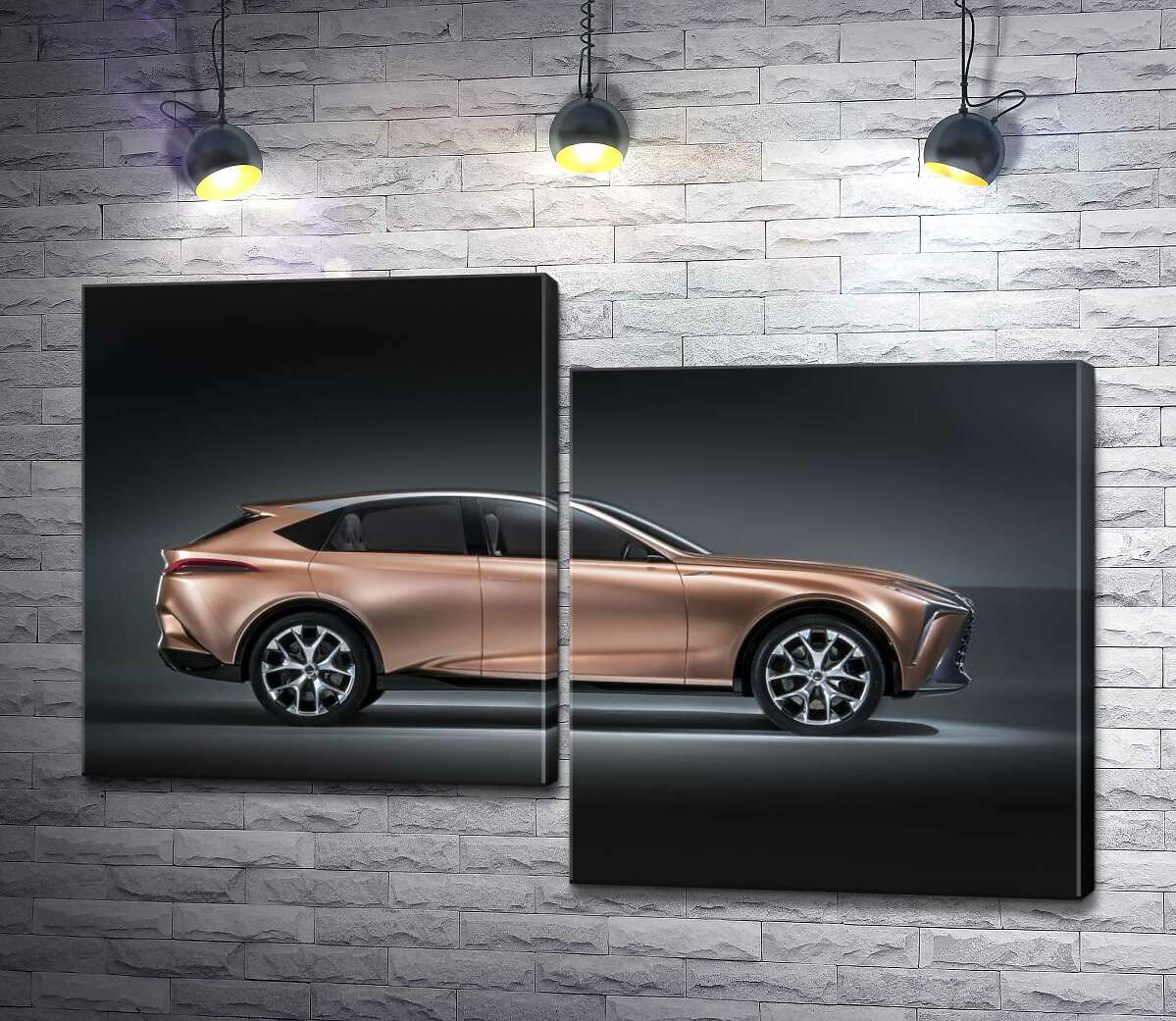 модульная картина Золотой корпус автомобиля Lexus LF-1 (Модуль №9)