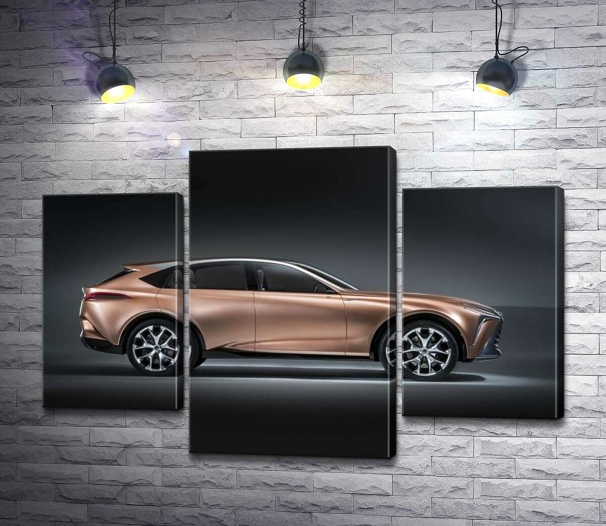 модульная картина Золотой корпус автомобиля Lexus LF-1 (Модуль №10)