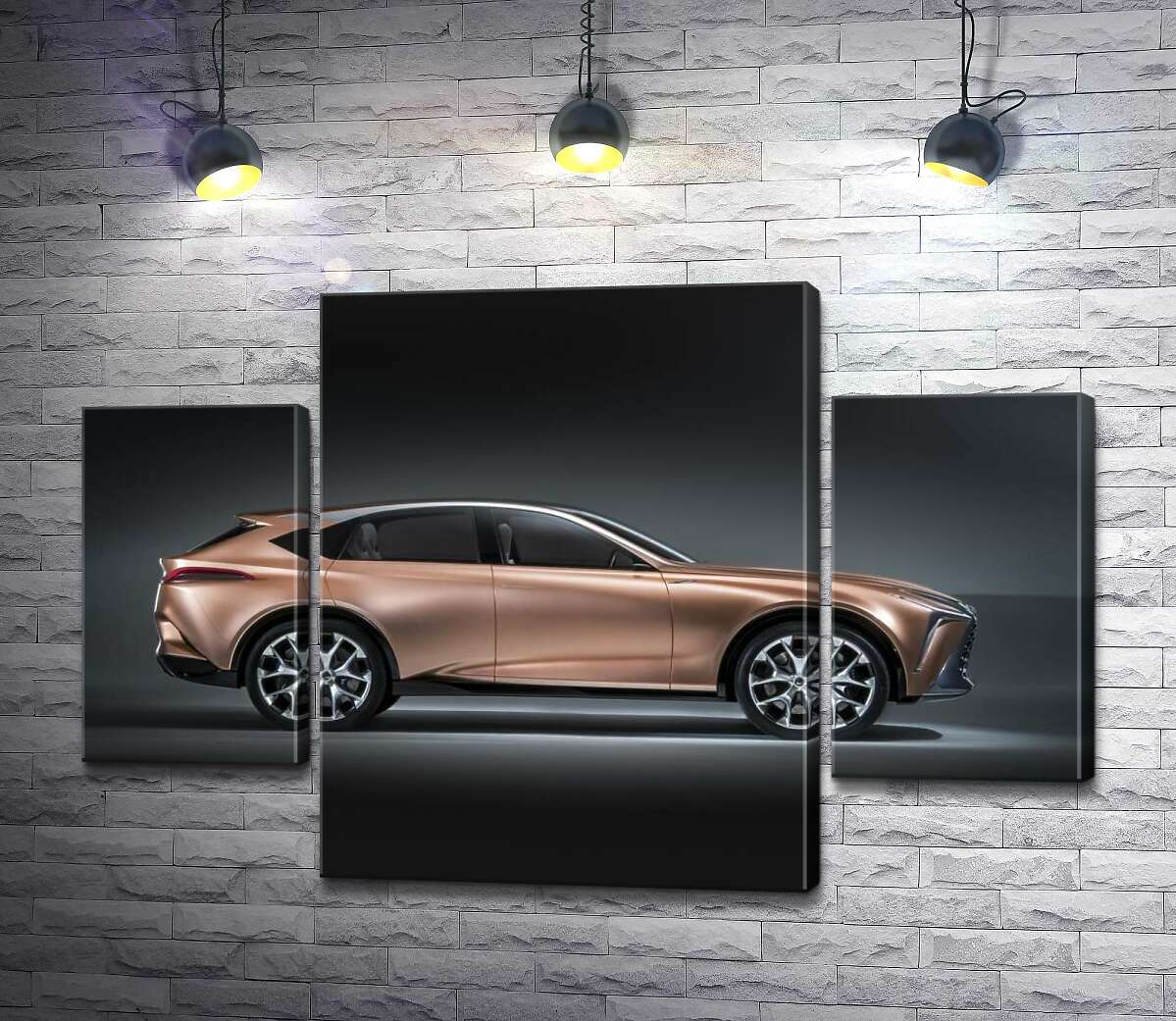 модульная картина Золотой корпус автомобиля Lexus LF-1 (Модуль №5)