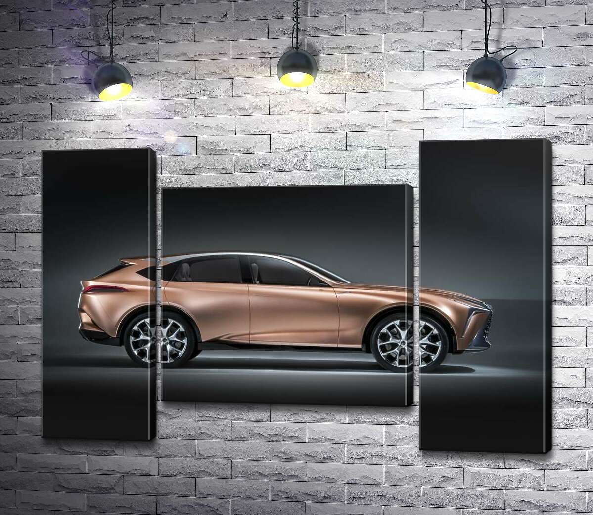 модульная картина Золотой корпус автомобиля Lexus LF-1 (Модуль №11)