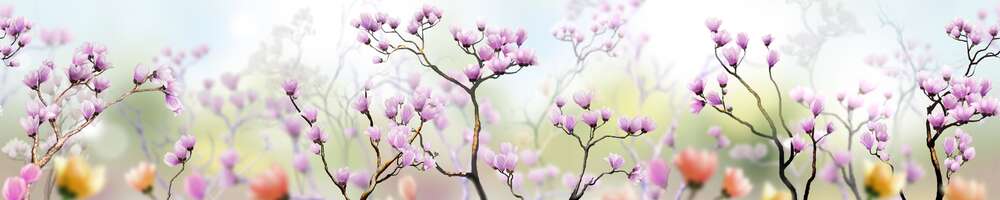 картина-постер Розлогі гілочки, прикрашені фіолетовими квітами