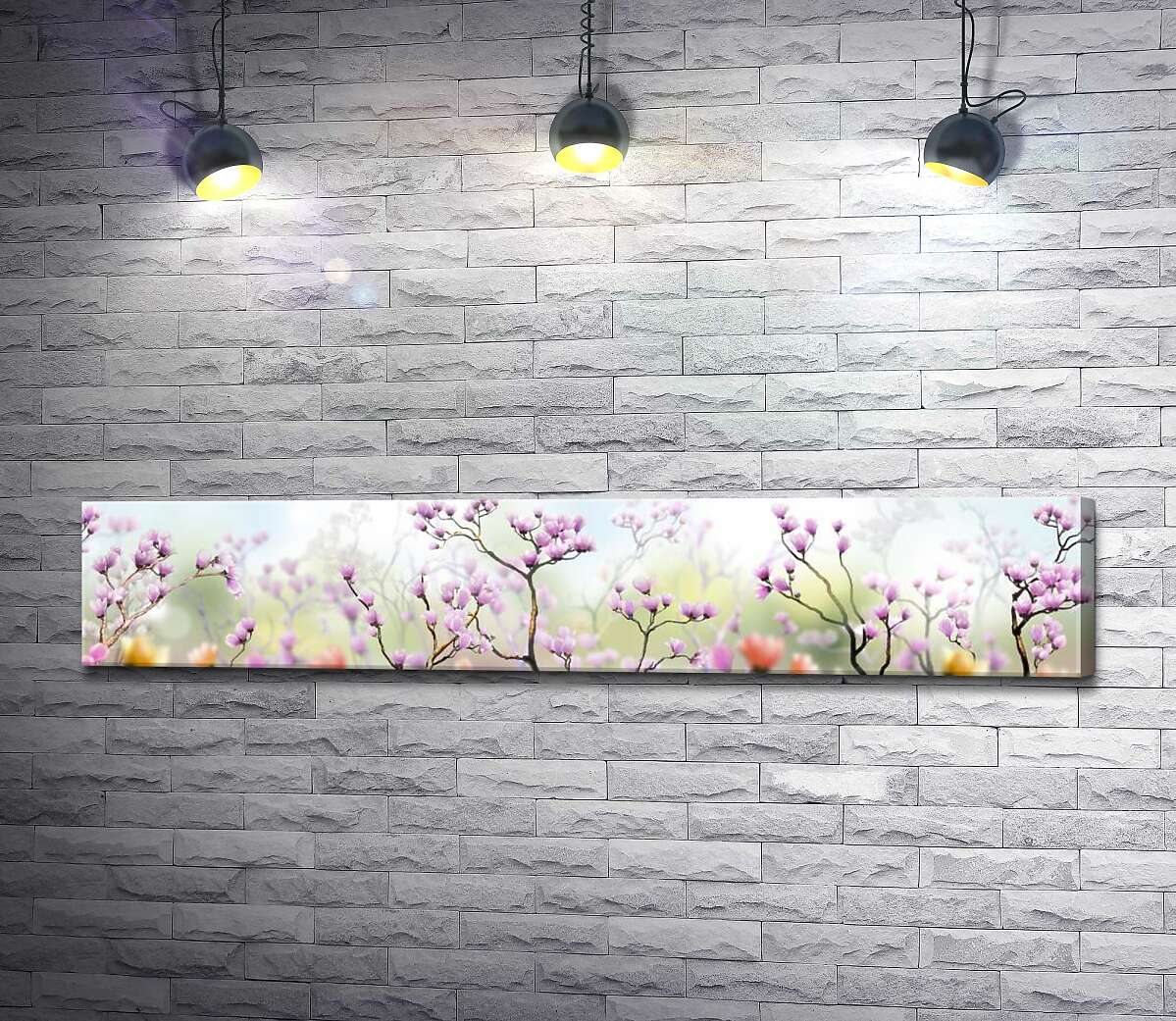 картина Раскидистые веточки, украшенные фиолетовыми цветами