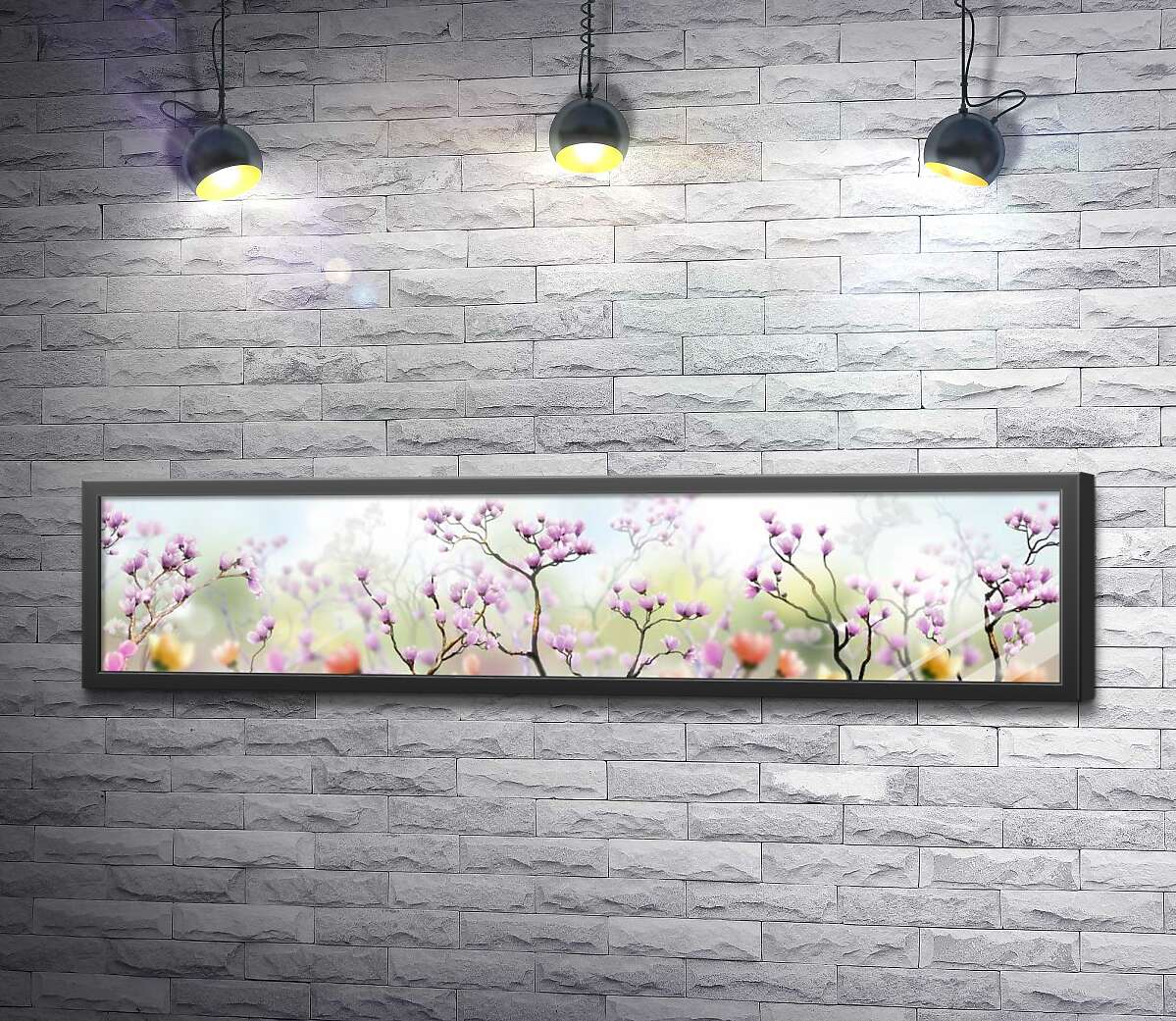 постер Розлогі гілочки, прикрашені фіолетовими квітами