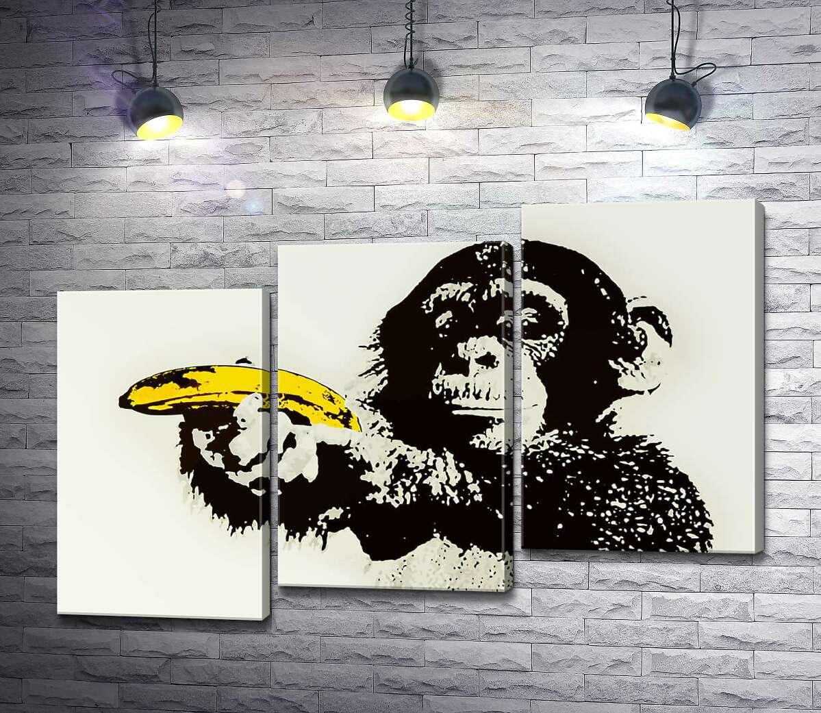 модульная картина Обезьяна с бананом (Модуль №14) – Бэнкси (Banksy)