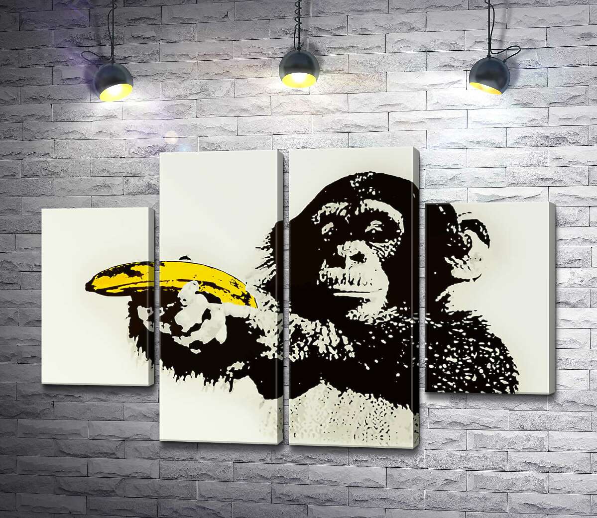 модульная картина Обезьяна с бананом (Модуль №20) – Бэнкси (Banksy)