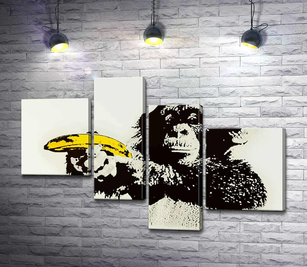 модульна картина Мавпа з бананом (Модуль №21) -  Бенксі (Banksy)
