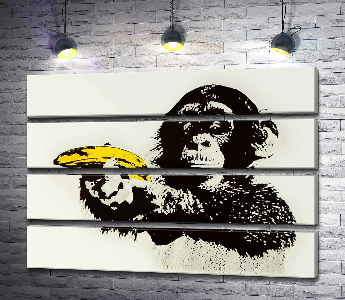 модульная картина Обезьяна с бананом (Модуль №22) – Бэнкси (Banksy)