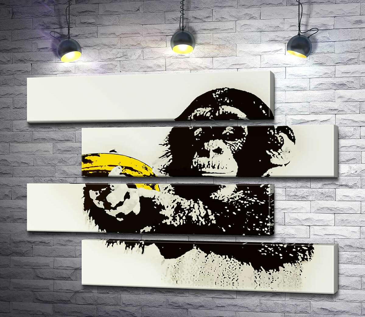модульная картина Обезьяна с бананом (Модуль №23) – Бэнкси (Banksy)