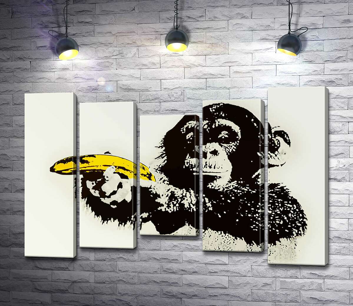 модульная картина Обезьяна с бананом (Модуль №27) – Бэнкси (Banksy)