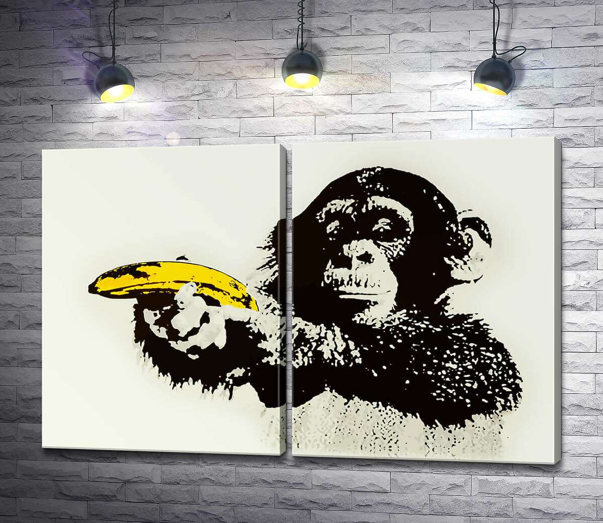 модульная картина Обезьяна с бананом – Бэнкси (Banksy)